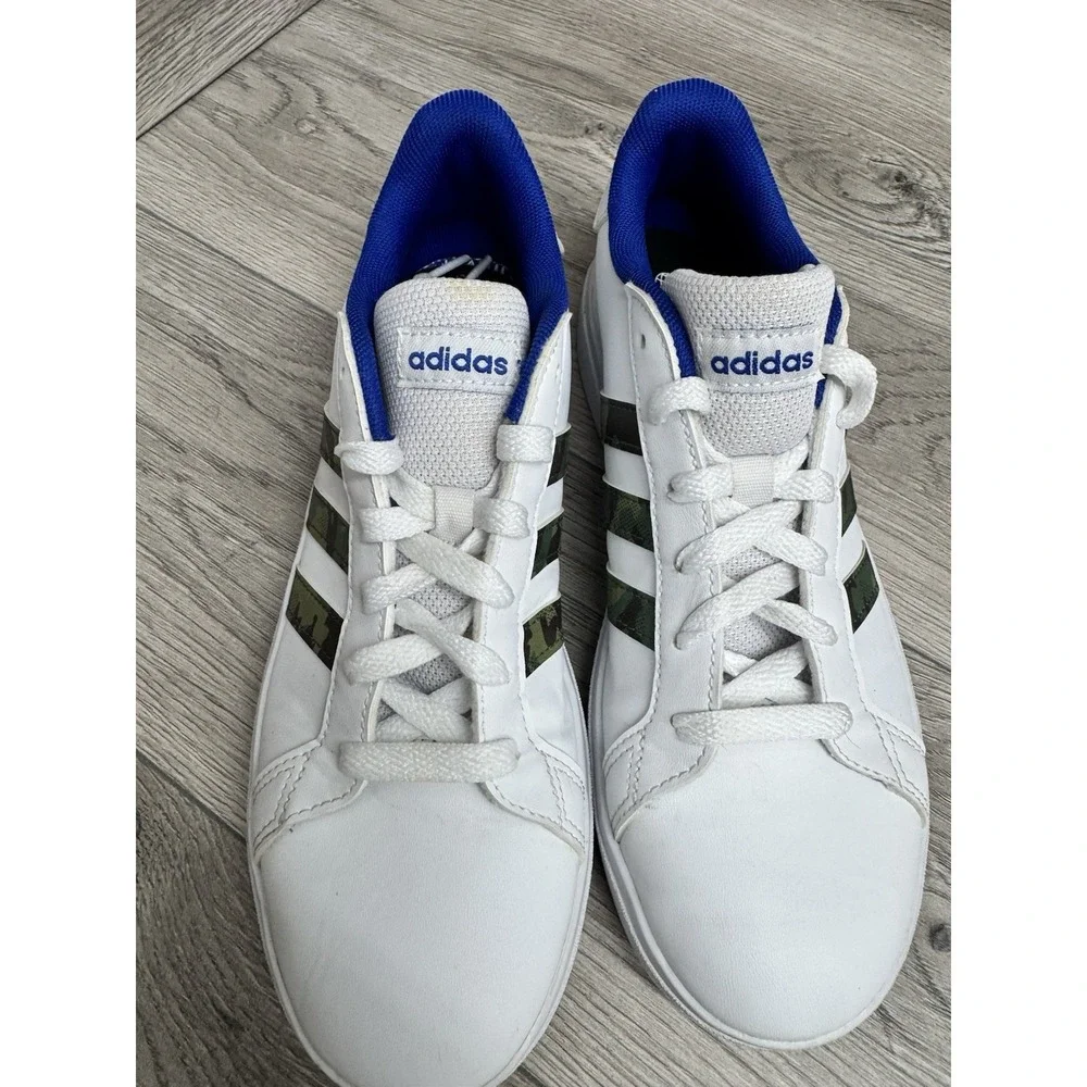 adidas Grand Court White Camo Blue Means Sneakers Size 5 Shoes